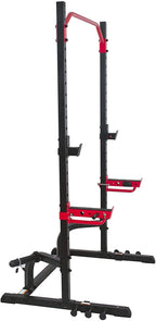 Sunny Health &amp; Fitness Power Zone Squat Stand Rack Power Ca- SF-XF9931, Black/Red
