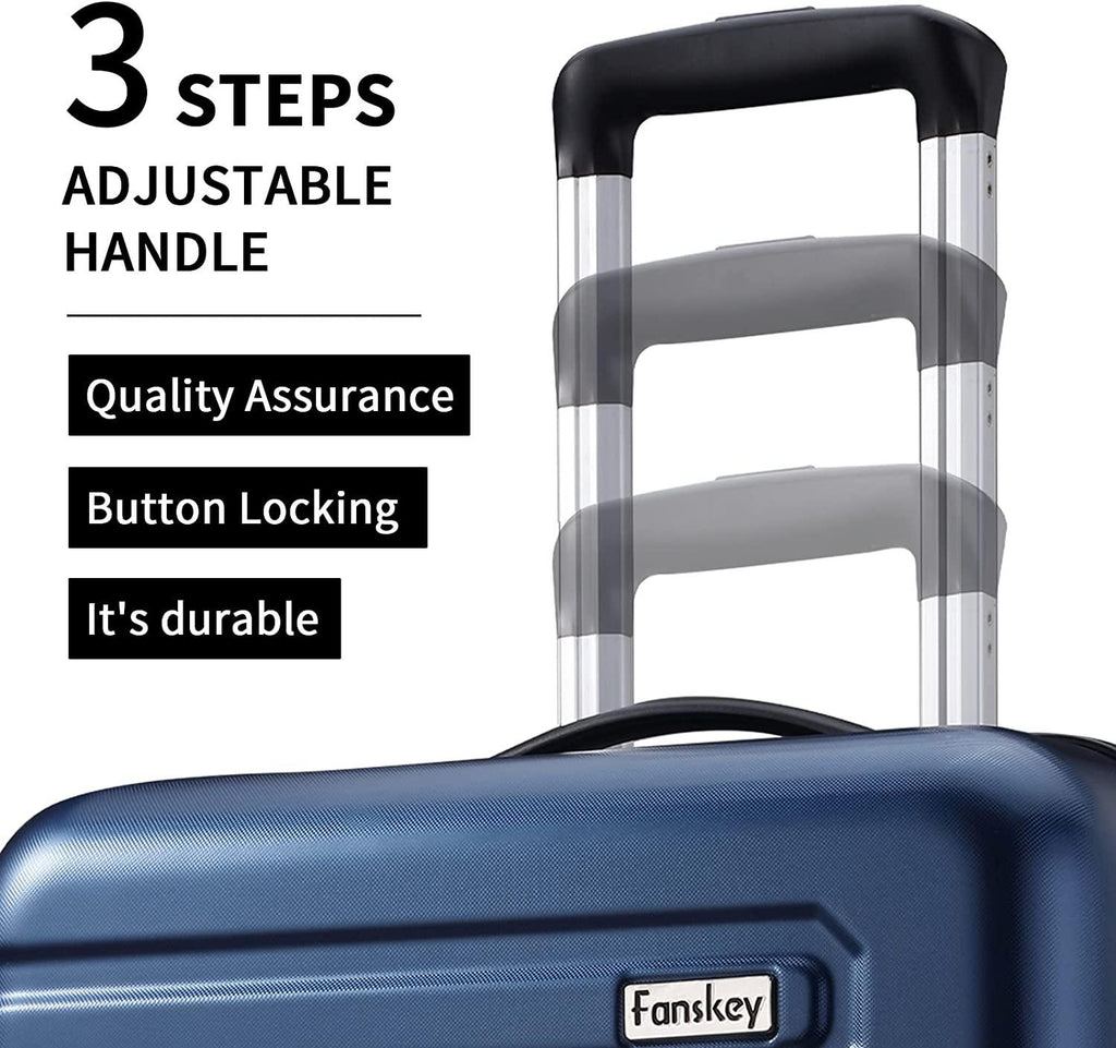 Luggage, 3 Piece Set Suitcase with Spinner wheels, Hardshell, Lightweight, TSA Lock (Black)