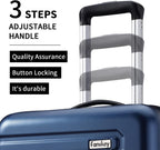 Luggage, 3 Piece Set Suitcase with Spinner wheels, Hardshell, Lightweight, TSA Lock (Black)