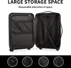 Luggage, 3 Piece Set Suitcase with Spinner wheels, Hardshell, Lightweight, TSA Lock (Black)