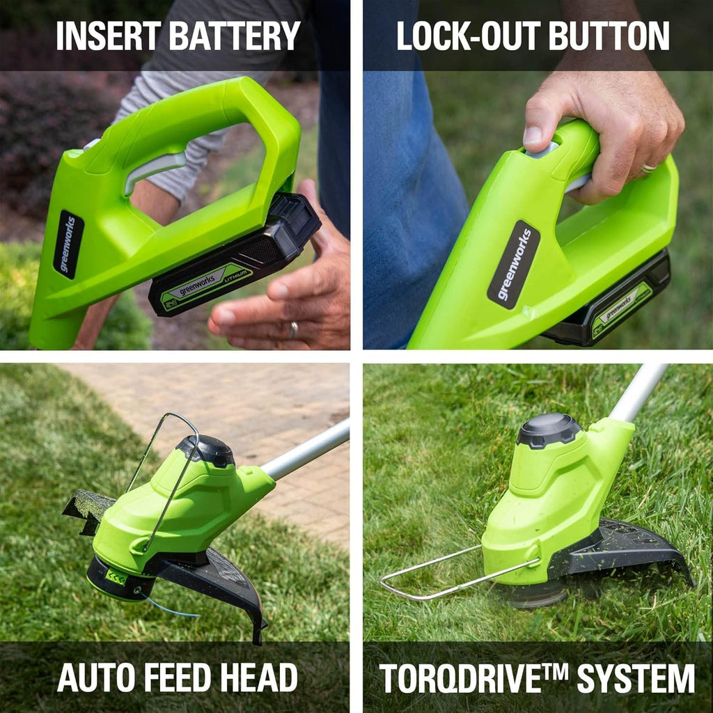 48V (24V x 2) 20" Cordless Battery Mower, 12" String Trimmer/Edger, &amp; 320 CFM Blower Combo Kit w/ (2) 4.0Ah Batteries, (1) 2.0Ah Battery &amp; Chargers