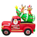 8' Air Blown Inflatable Santa's Christmas Tree Delivery Truck w/ Reindeer Yard Decoration GTC81103-8