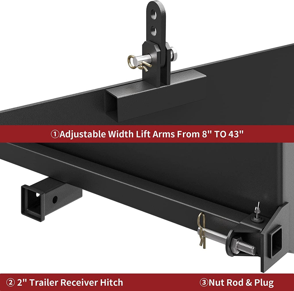 yitamotor 5/16" skid steer 3 point mount plate, universal quick-attach skid loader attachment skid steer adapter for loader backhoe tractor