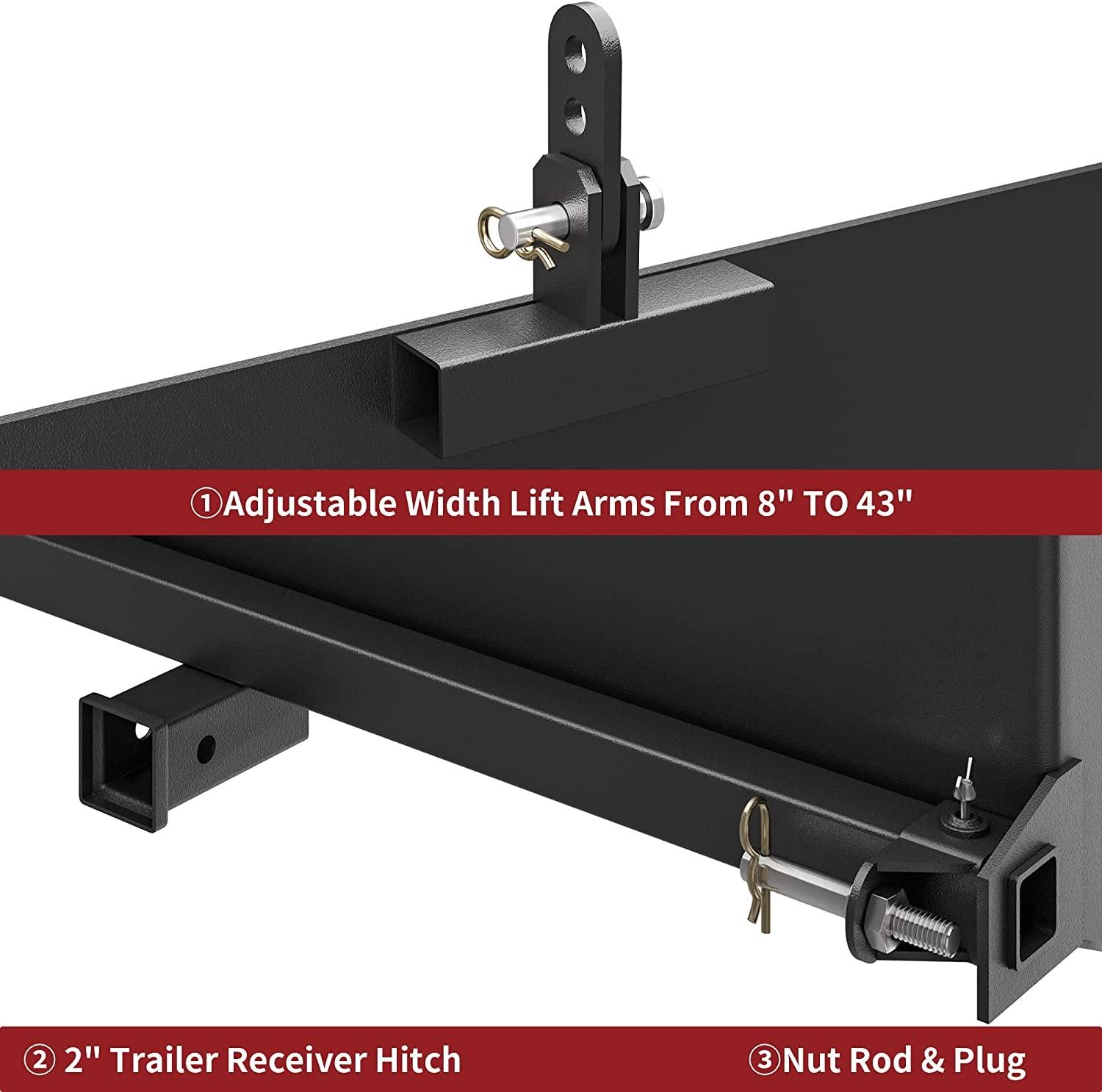 yitamotor 5/16" skid steer 3 point mount plate, universal quick-attach skid loader attachment skid steer adapter for loader backhoe tractor