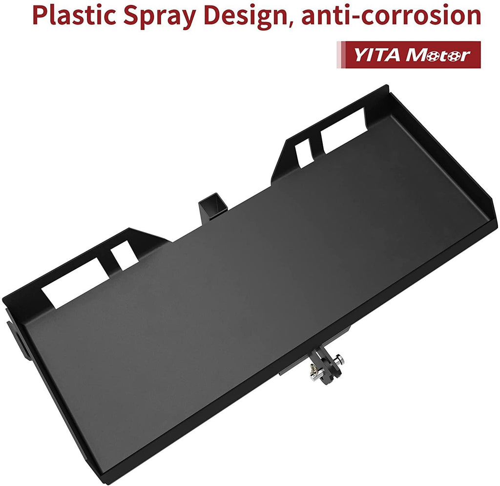 yitamotor 5/16" skid steer 3 point mount plate, universal quick-attach skid loader attachment skid steer adapter for loader backhoe tractor