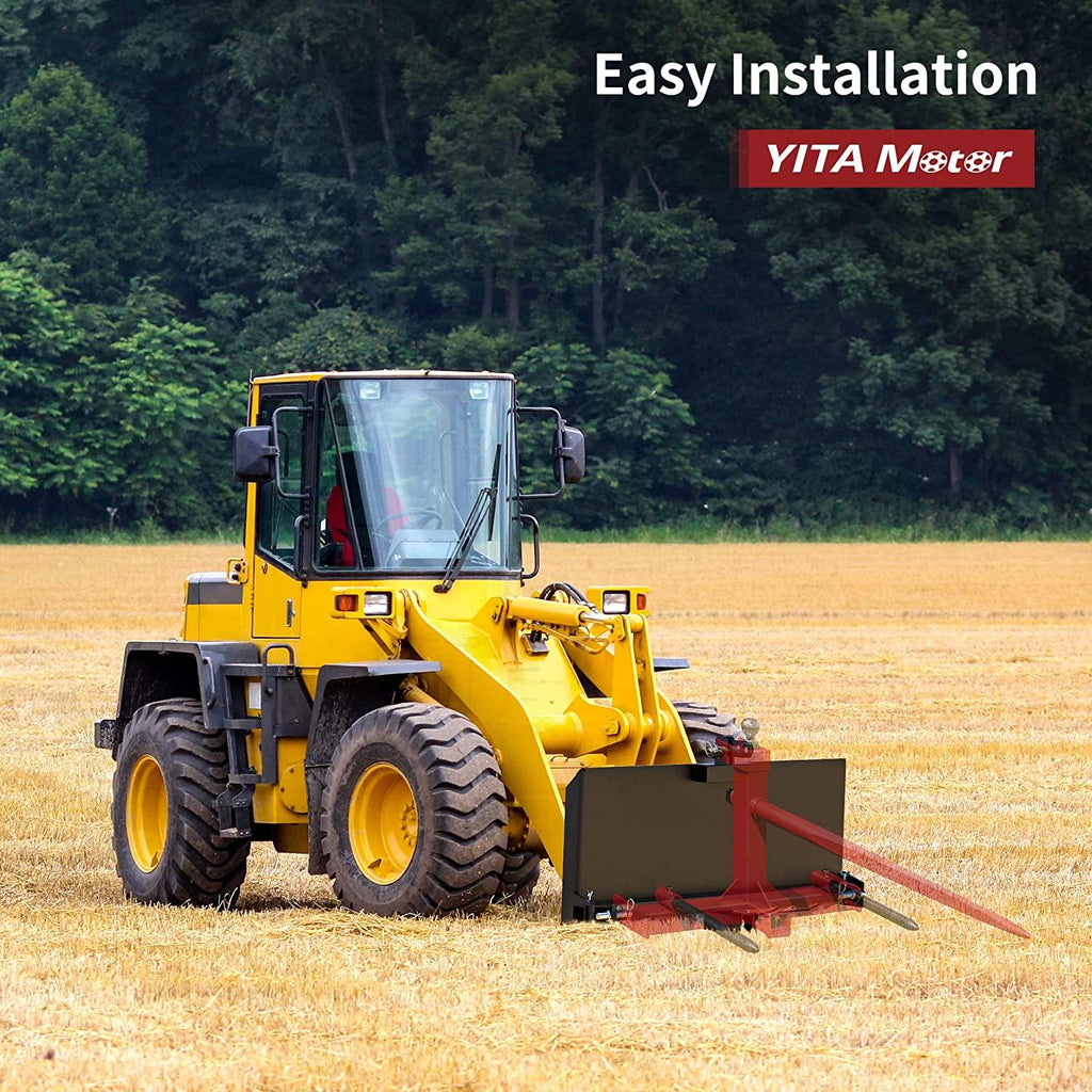 yitamotor 5/16" skid steer 3 point mount plate, universal quick-attach skid loader attachment skid steer adapter for loader backhoe tractor