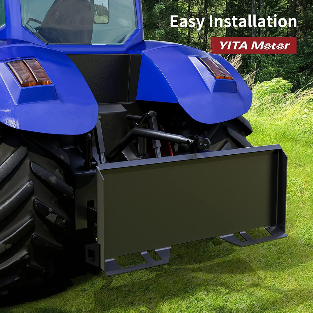yitamotor 5/16" skid steer 3 point mount plate, universal quick-attach skid loader attachment skid steer adapter for loader backhoe tractor