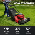80V 21-Inch Brushless Cordless Push Lawn Mower Steel Deck with 6.0Ah Battery and Charger