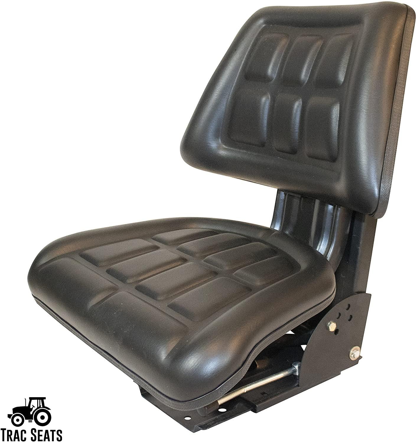 black triback style suspension tractor seat fits ford/new holland 3900 3930 3910 5000 5100 5600 5610 5900 5910 trac brand (same day  - delivers in 1-4 business days)