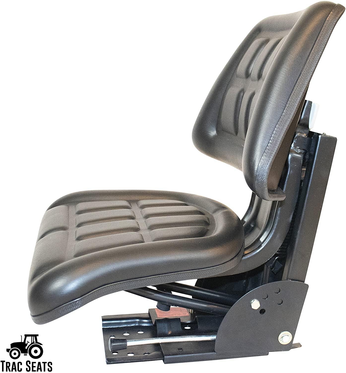 black triback style suspension tractor seat fits ford/new holland 3900 3930 3910 5000 5100 5600 5610 5900 5910 trac brand (same day  - delivers in 1-4 business days)