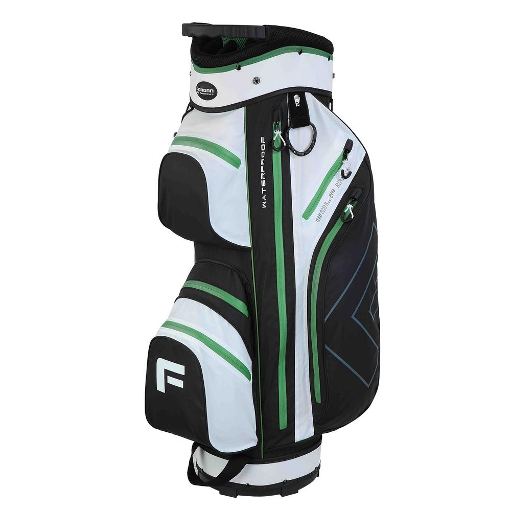 Forgan GolfDry 9.5" Waterproof Golf Cart Bag White/Green/Black