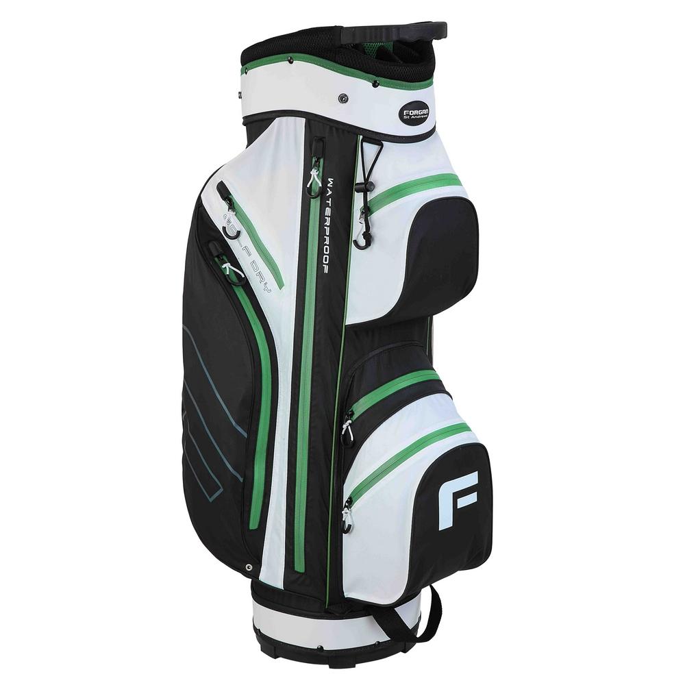 Forgan GolfDry 9.5" Waterproof Golf Cart Bag White/Green/Black