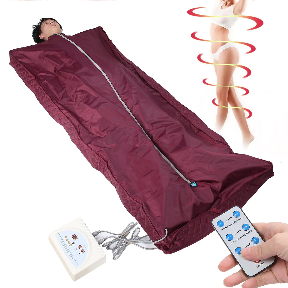 Detoxing  Blanket,  Zipper Far Infrared  Blanket Easy To Store Odorless Energy Saving  For Home For Beauty Salon 110V US Plug