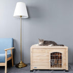 Petsfit 31" Lx20 Wx20 H Indoor Wooden Pet House with Wire Door