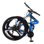 Hxroolrp 27.5In Folding Mountain Bike s 21 Speed Bicycle Full Suspension Mtb Bikes