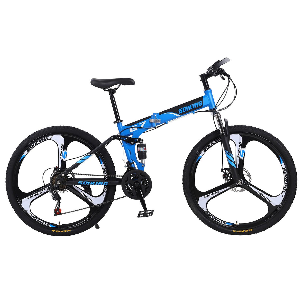 Hxroolrp 27.5In Folding Mountain Bike s 21 Speed Bicycle Full Suspension Mtb Bikes