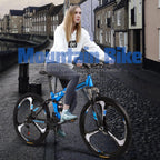 Hxroolrp 27.5In Folding Mountain Bike s 21 Speed Bicycle Full Suspension Mtb Bikes