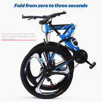 Hxroolrp 27.5In Folding Mountain Bike s 21 Speed Bicycle Full Suspension Mtb Bikes