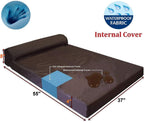 Dogbed4less Premium Extra LarHead Rest Orthopedic Cooling Memory Foam Dog Bed with Waterproof Internal Case and Durable Washable External Cover for Larto XL Pet