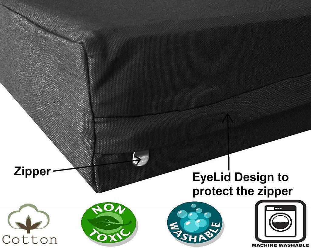 Dogbed4less Premium Extra LarHead Rest Orthopedic Cooling Memory Foam Dog Bed with Waterproof Internal Case and Durable Washable External Cover for Larto XL Pet