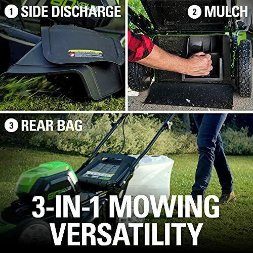 Greenworks Pro 80V 21 Inch Cordless Push Lawn Mower Includes 4Ah Battery and ...