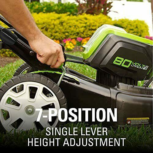 Greenworks Pro 80V 21 Inch Cordless Push Lawn Mower Includes 4Ah Battery and ...