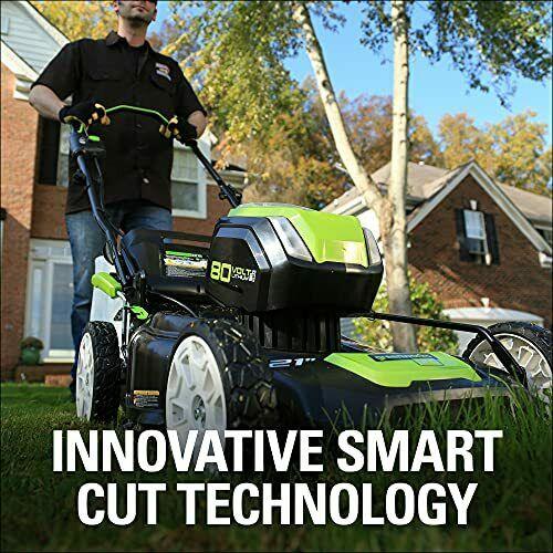 Greenworks Pro 80V 21 Inch Cordless Push Lawn Mower Includes 4Ah Battery and ...