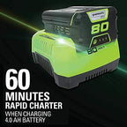 Greenworks Pro 80V 21 Inch Cordless Push Lawn Mower Includes 4Ah Battery and ...