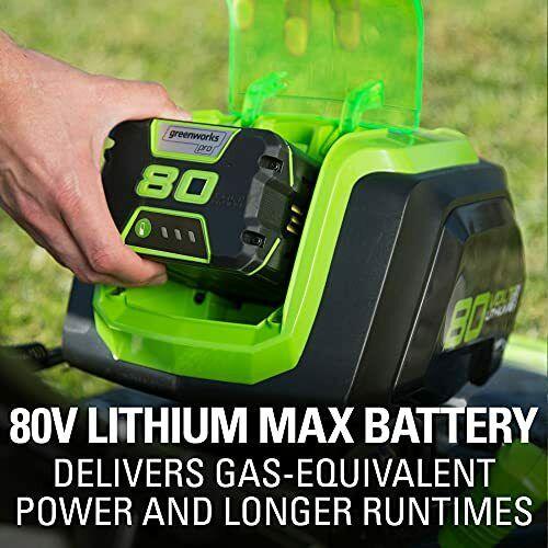 Greenworks Pro 80V 21 Inch Cordless Push Lawn Mower Includes 4Ah Battery and ...