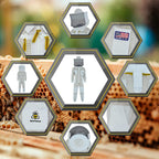 beeprogear ventilated bee suit for men-3x ultra protective layer beekeeping suit-premium white fabric mesh bee keepers suite-professional bee suit for women with round veil and free gloves (4x-large)