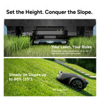 R55 Robot Lawn Mower Wire Free, Robotic Mower for Up to 0.4 Acre | NetRTK &amp; Stereo Vision, 3 Mowing Modes, AI Obstacle Avoidance, 5.5H Runtime, 25°(46%) Slope, 30-zone app Control
