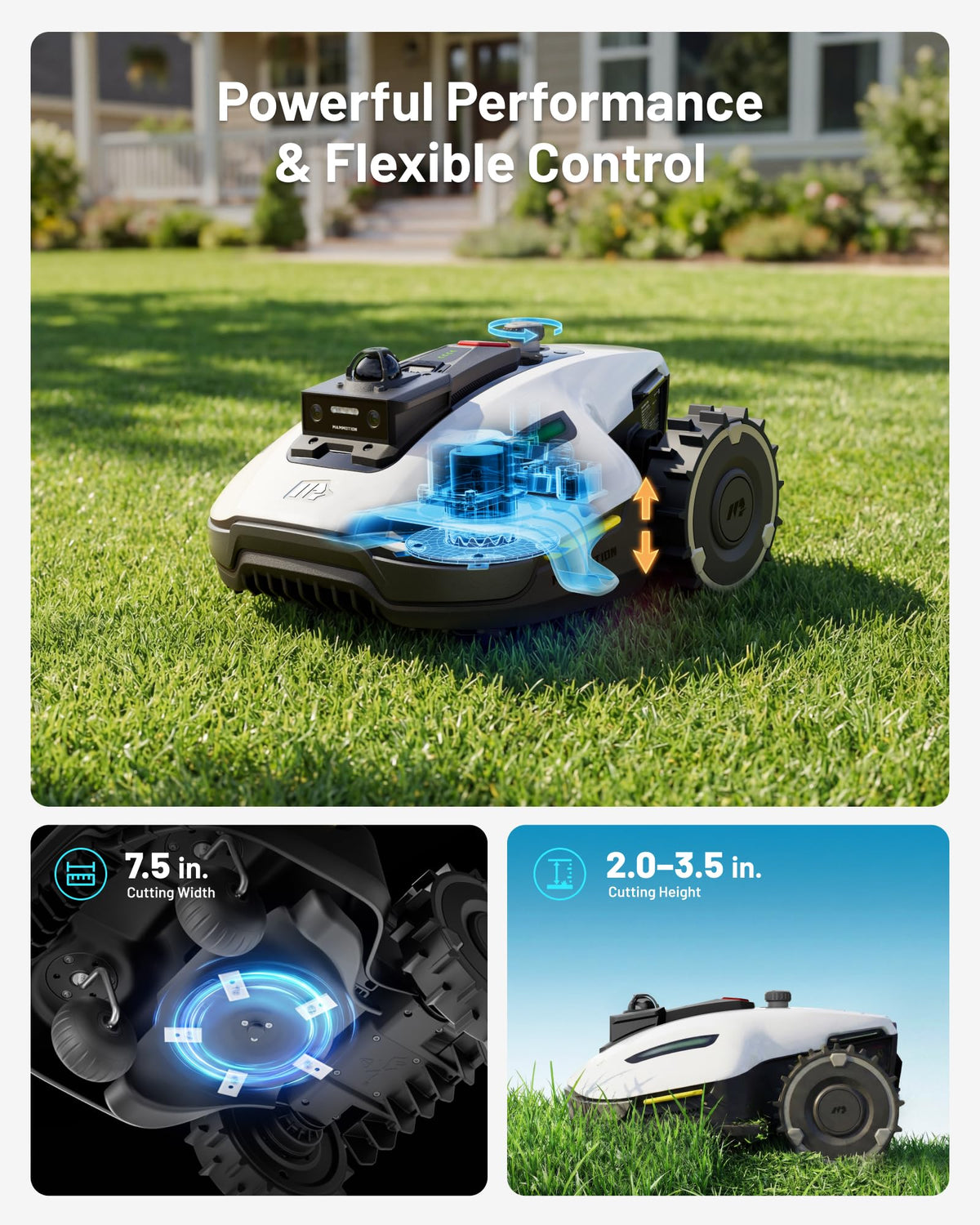 (2026 Upgrade)  YUKA mini 2 1000H Robotic Lawn Mower, for 0.25 Acre, 360° LiDAR + AI Vision, 45% Slope, DropMow, Smart Battery Management,Cutting Heights 2.0"-3.5"