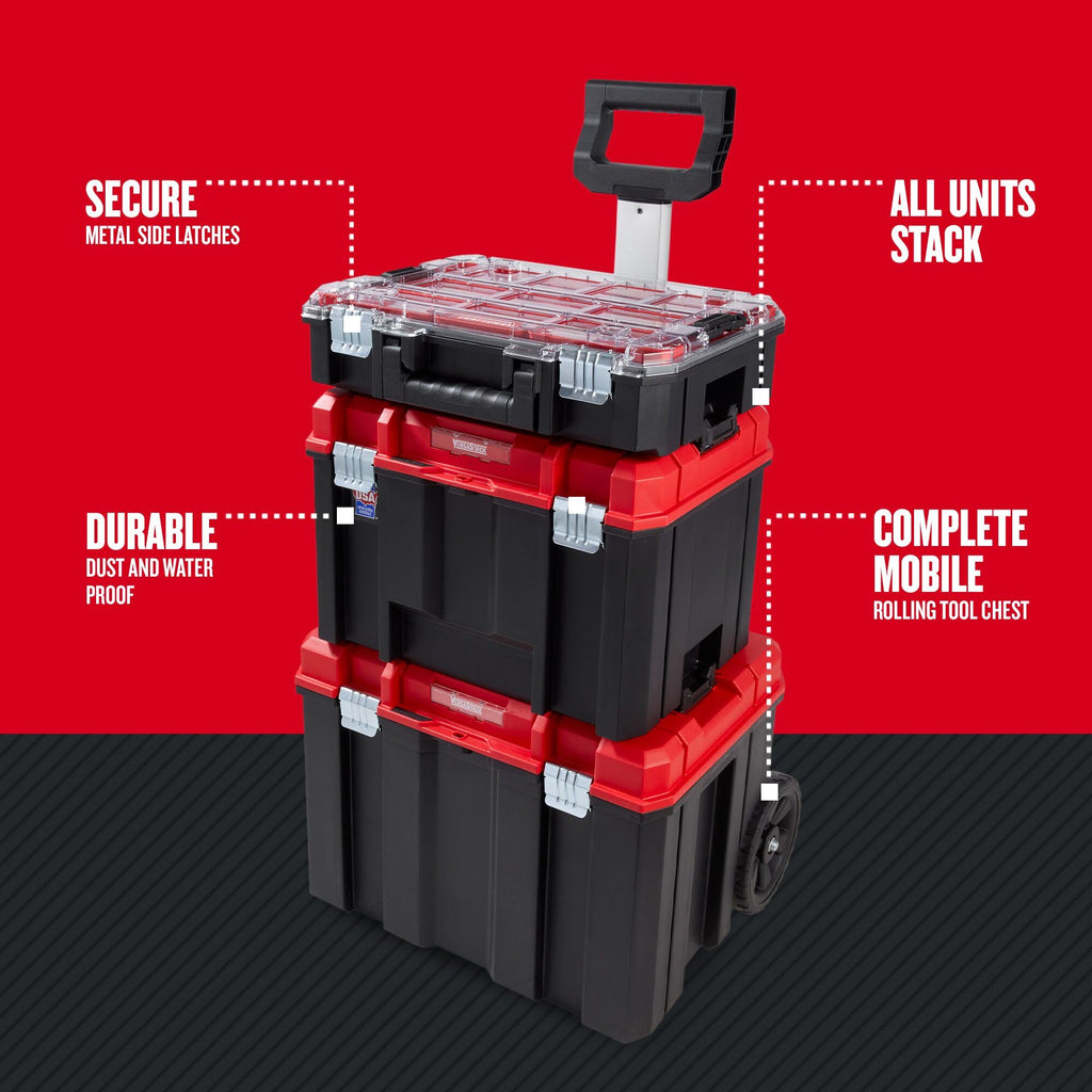 VERSASTACK 17.126-in Metal Wheels Lockable Tool Box