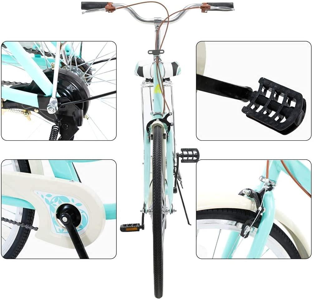 Women's Cruiser Bike Beach Bike Comfortable Seat &amp; Handlebars, 26 Inch Retro Bicycle Beach Cycling Bikes Comfort Bikes