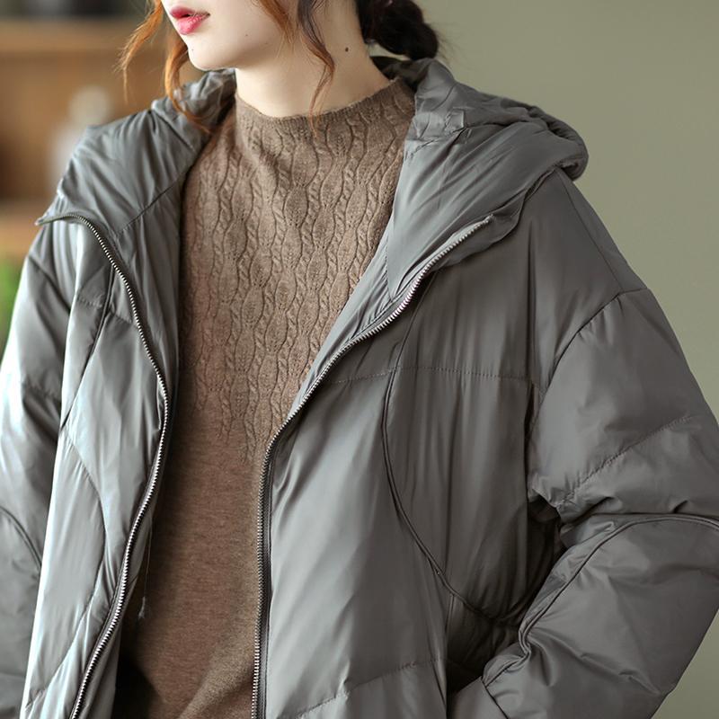 Winter Hoodie Duck Down Long Coat