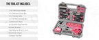 Tool Kit, General Household Hand Tool Set with Toolbox StoraCase, All-in-One Compact Toolkit for DIY & Dorm Use, Pink | 38pc, everyday fixes made easier, organized portable storage, beginner-friendly selection, apartment and office tasks, t