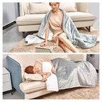 Huasheng Electric Blanket Adjustable Temperature Fast Heating-up Plush Heating Flannel Throw Blanket Bedroom Bedding for Cold Weather