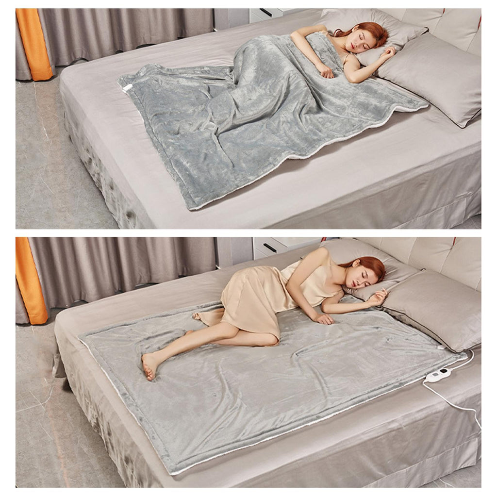Huasheng Electric Blanket Adjustable Temperature Fast Heating-up Plush Heating Flannel Throw Blanket Bedroom Bedding for Cold Weather