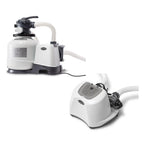 intex 2800 gph pool sand filter pump w/krystal clear saltwater system