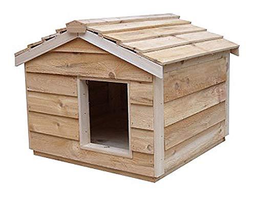 CozyCatFurniture Cedar House for Outdoor or Feral Cats, Thermal-ply Insulation, Waterproof Cat Shelter, Easy Assembly