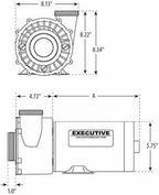 waterway 3420610-a, 1.5hp 115v 2-spd spa pump side discharge 48 frame executive