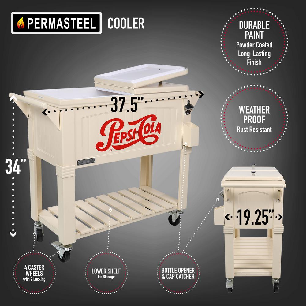 80 Qt. Rolling Patio Cooler Furniture Style