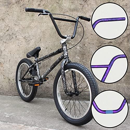GAOJJ BMX Handlebars 8.75" Tall 29.5" Wide for BMX Bikes, High-Strength Cr-Mo Steel, CamouflaPurple