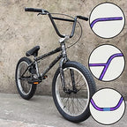 GAOJJ BMX Handlebars 8.75" Tall 29.5" Wide for BMX Bikes, High-Strength Cr-Mo Steel, CamouflaPurple