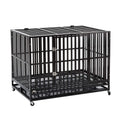 Sliverylake Heavy Duty Metal Dog Crate CaPet Kennel Playpen Exercise w/Wheels Tray - Type Square Tube