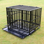 Sliverylake Heavy Duty Metal Dog Crate CaPet Kennel Playpen Exercise w/Wheels Tray - Type Square Tube