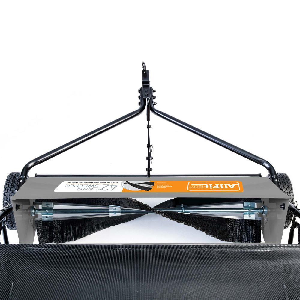 Tow Behind Lawn Sweeper 42 In Sweep Leaves Yard Catcher Bag AllFitHD