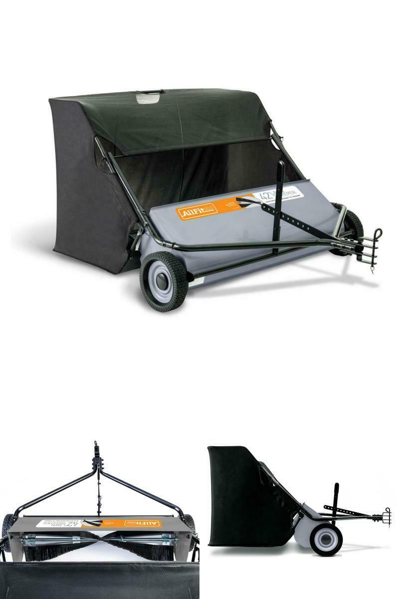 Tow Behind Lawn Sweeper 42 In Sweep Leaves Yard Catcher Bag AllFitHD