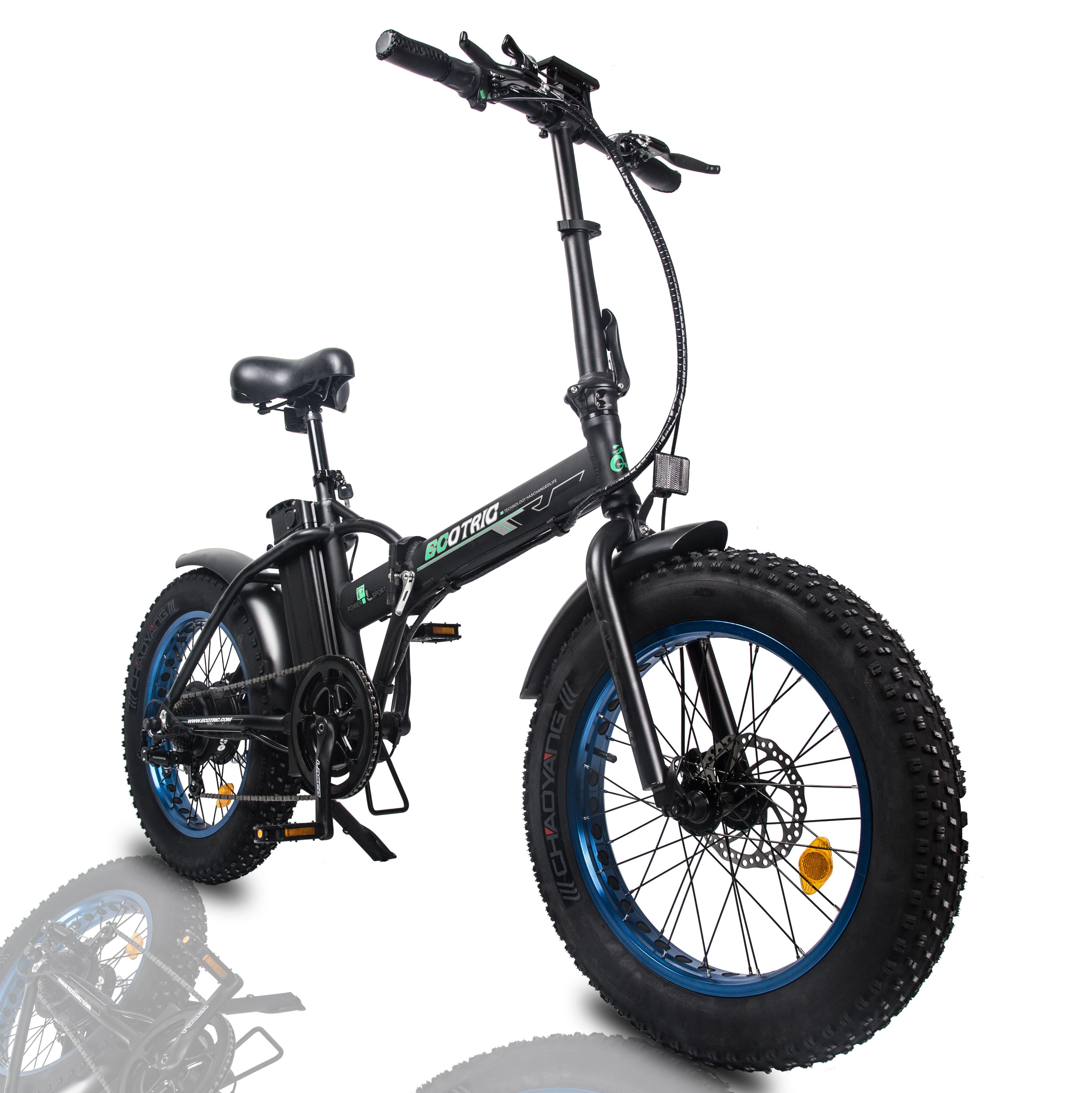 Folding All Terrain 20 In. 48V 500W Electric Bike Fat Tire City E Bike 7 Speeds