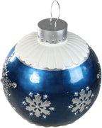 Northlight 37” LED Lighted Blue Ball Christmas Ornament with Snowflake Outdoor Decoration